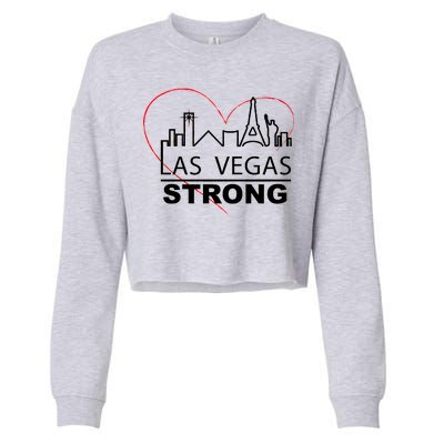 Las Vegas Strong Heart Skyline Cropped Pullover Crew