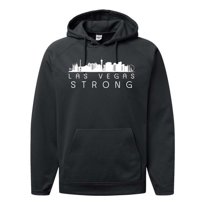 Las Vegas Strong Vegas Skyline Performance Fleece Hoodie