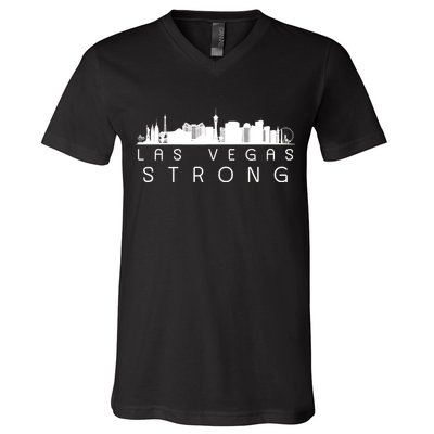 Las Vegas Strong Vegas Skyline V-Neck T-Shirt