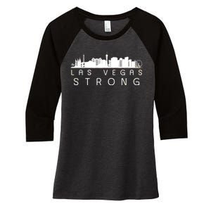 Las Vegas Strong Vegas Skyline Women's Tri-Blend 3/4-Sleeve Raglan Shirt