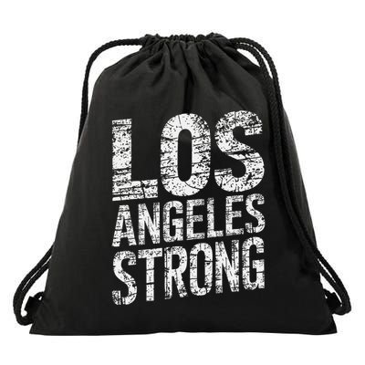 Los Angeles Strong Distressed Typography Drawstring Bag