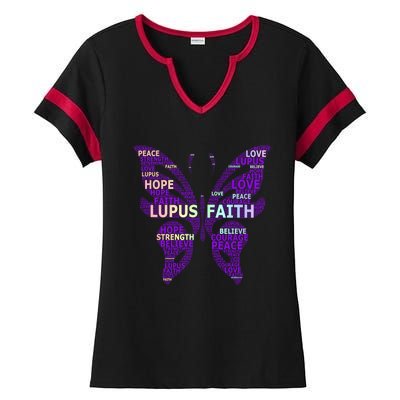 Lupus Awareness Support Strong Diva Survivor Purple Ribbon Gift Ladies Halftime Notch Neck Tee