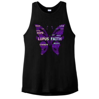 Lupus Awareness Support Strong Diva Survivor Purple Ribbon Gift Ladies PosiCharge Tri-Blend Wicking Tank