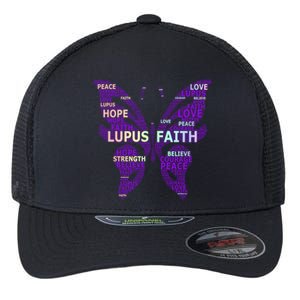 Lupus Awareness Support Strong Diva Survivor Purple Ribbon Gift Flexfit Unipanel Trucker Cap