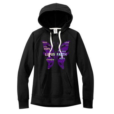 Lupus Awareness Support Strong Diva Survivor Purple Ribbon Gift Women's Fleece Hoodie