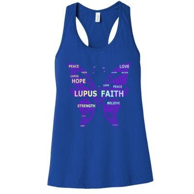 Lupus Awareness Support Strong Diva Survivor Purple Ribbon Gift Women's Racerback Tank