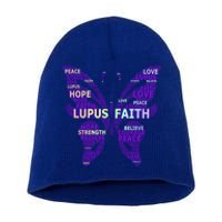 Lupus Awareness Support Strong Diva Survivor Purple Ribbon Gift Short Acrylic Beanie