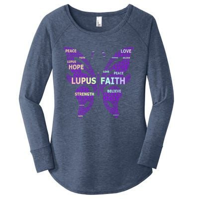 Lupus Awareness Support Strong Diva Survivor Purple Ribbon Gift Women's Perfect Tri Tunic Long Sleeve Shirt