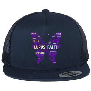 Lupus Awareness Support Strong Diva Survivor Purple Ribbon Gift Flat Bill Trucker Hat