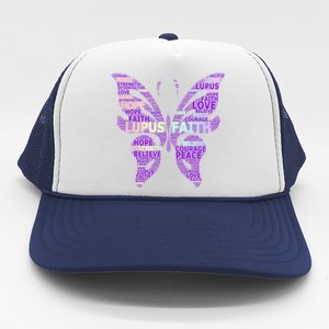 Lupus Awareness Support Strong Diva Survivor Purple Ribbon Gift Trucker Hat