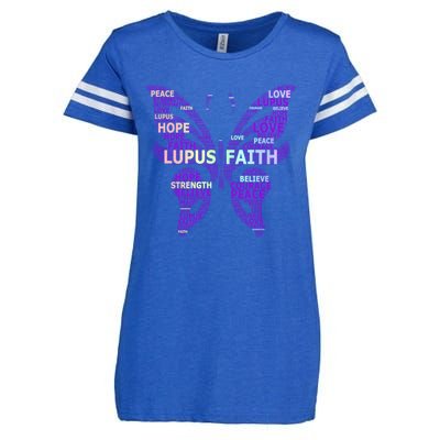 Lupus Awareness Support Strong Diva Survivor Purple Ribbon Gift Enza Ladies Jersey Football T-Shirt