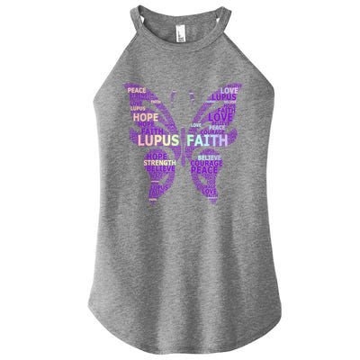 Lupus Awareness Support Strong Diva Survivor Purple Ribbon Gift Women's Perfect Tri Rocker Tank