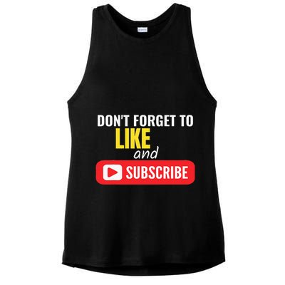 Like And Subscribe Vlogger Podcaster Influencer Ladies PosiCharge Tri-Blend Wicking Tank