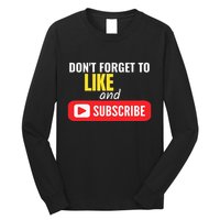 Like And Subscribe Vlogger Podcaster Influencer Long Sleeve Shirt