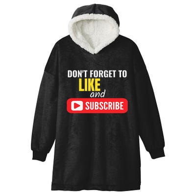 Like And Subscribe Vlogger Podcaster Influencer Hooded Wearable Blanket
