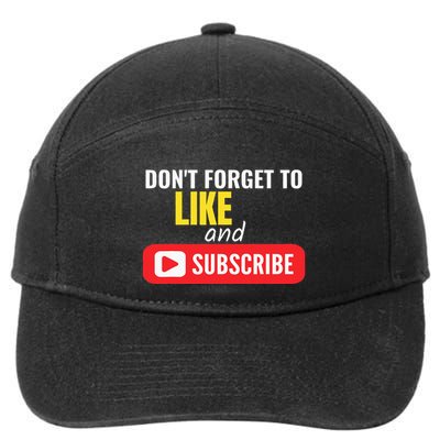 Like And Subscribe Vlogger Podcaster Influencer 7-Panel Snapback Hat