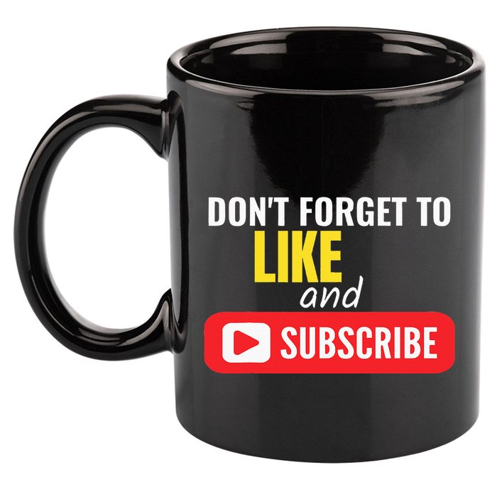 Like And Subscribe Vlogger Podcaster Influencer 11oz C Handle Ceramic Mug