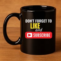 Like And Subscribe Vlogger Podcaster Influencer 11oz C Handle Ceramic Mug
