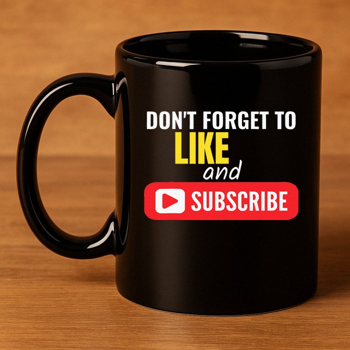 Like And Subscribe Vlogger Podcaster Influencer 11oz C Handle Ceramic Mug