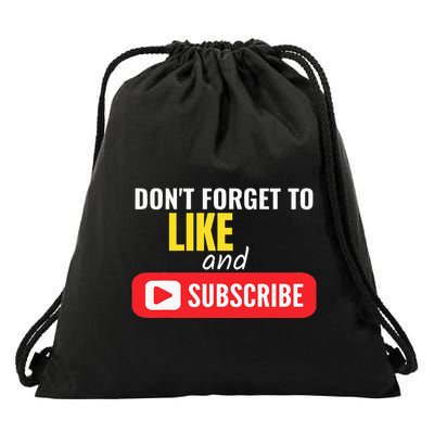 Like And Subscribe Vlogger Podcaster Influencer Drawstring Bag