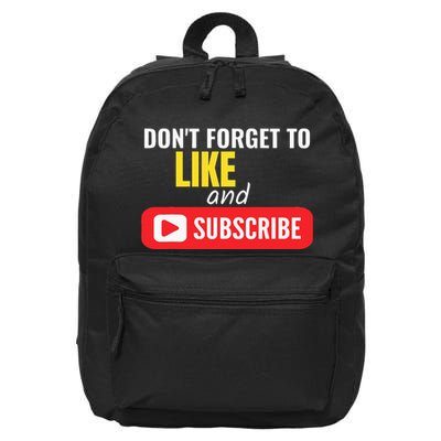 Like And Subscribe Vlogger Podcaster Influencer 16 in Basic Backpack