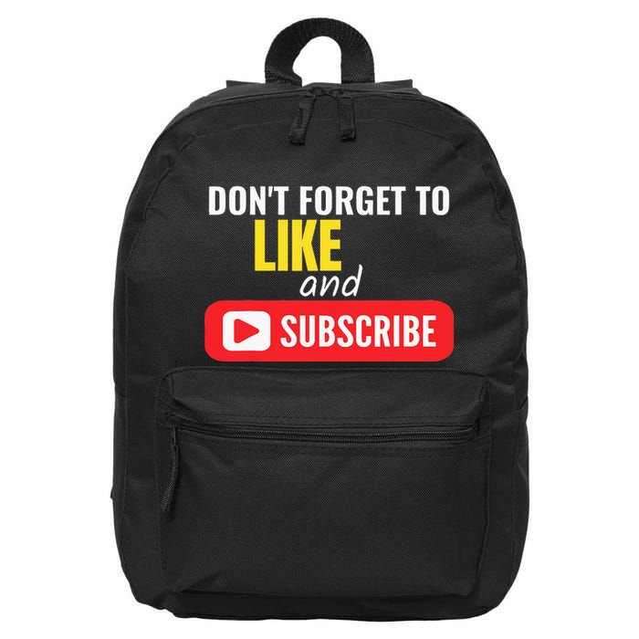 Like And Subscribe Vlogger Podcaster Influencer 16 in Basic Backpack