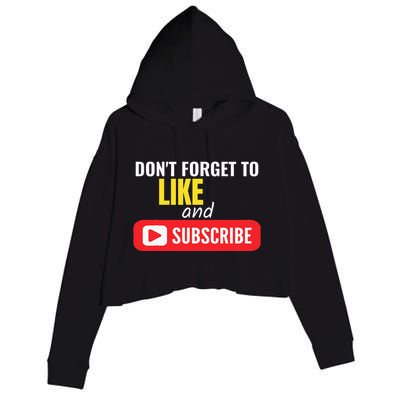 Like And Subscribe Vlogger Podcaster Influencer Crop Fleece Hoodie