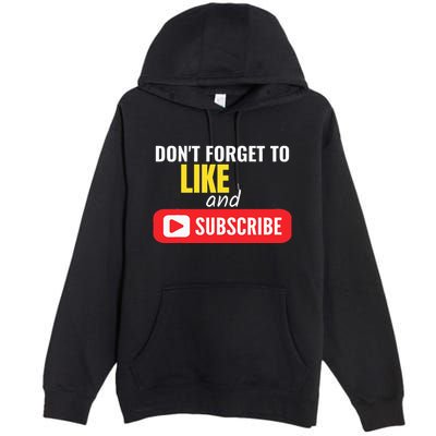Like And Subscribe Vlogger Podcaster Influencer Premium Pullover Hoodie