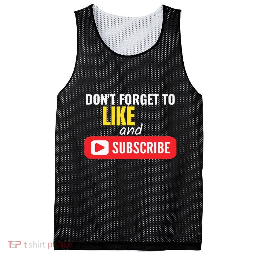 Like And Subscribe Vlogger Podcaster Influencer Mesh Reversible Basketball Jersey Tank
