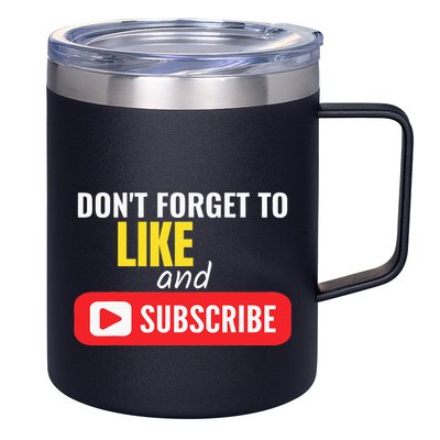 Like And Subscribe Vlogger Podcaster Influencer 12oz Stainless Steel Coffee Mug
