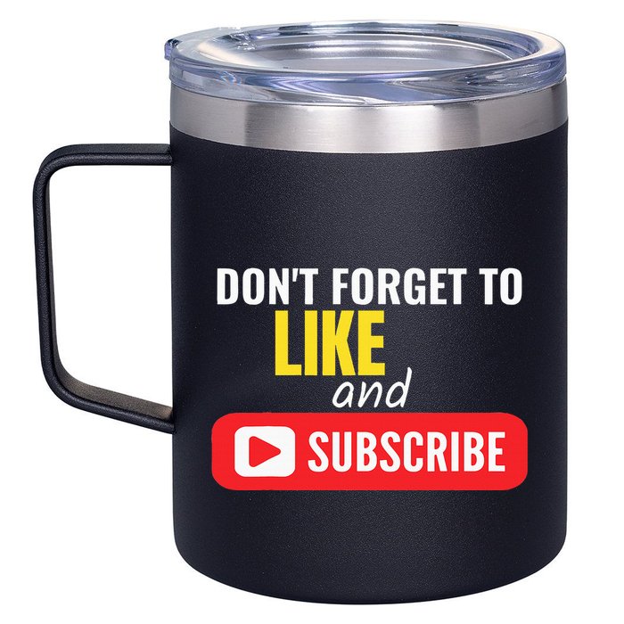Like And Subscribe Vlogger Podcaster Influencer 12oz Stainless Steel Coffee Mug