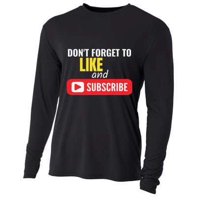 Like And Subscribe Vlogger Podcaster Influencer Cooling Performance Long Sleeve Crew