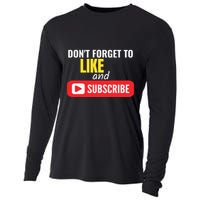 Like And Subscribe Vlogger Podcaster Influencer Cooling Performance Long Sleeve Crew