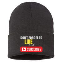 Like And Subscribe Vlogger Podcaster Influencer Sustainable Knit Beanie