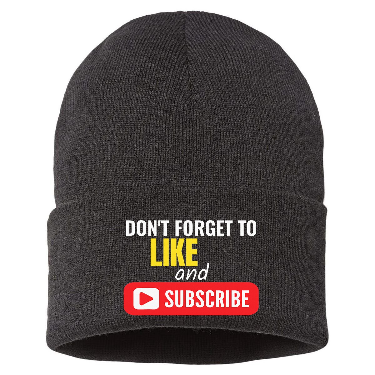 Like And Subscribe Vlogger Podcaster Influencer Sustainable Knit Beanie