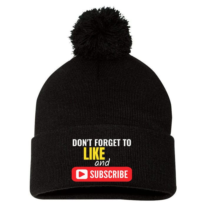 Like And Subscribe Vlogger Podcaster Influencer Pom Pom 12in Knit Beanie
