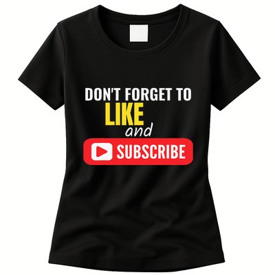 Like And Subscribe Vlogger Podcaster Influencer Womens T-Shirt