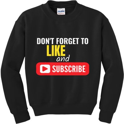 Like And Subscribe Vlogger Podcaster Influencer Kids Sweatshirt