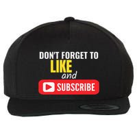Like And Subscribe Vlogger Podcaster Influencer Wool Snapback Cap