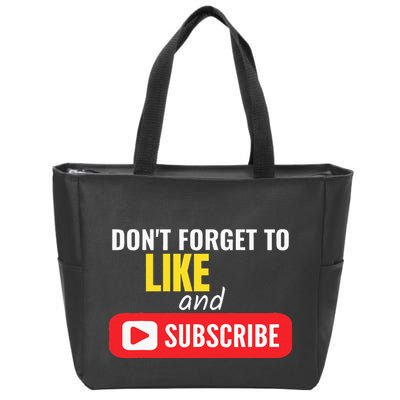 Like And Subscribe Vlogger Podcaster Influencer Zip Tote Bag