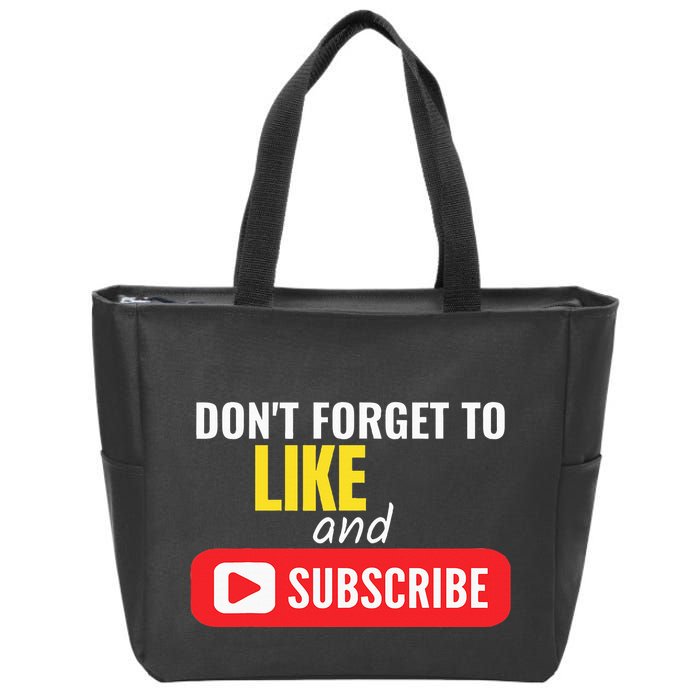 Like And Subscribe Vlogger Podcaster Influencer Zip Tote Bag