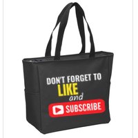 Like And Subscribe Vlogger Podcaster Influencer Zip Tote Bag