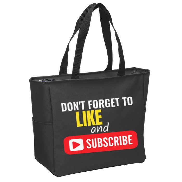 Like And Subscribe Vlogger Podcaster Influencer Zip Tote Bag