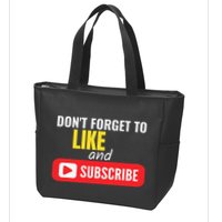 Like And Subscribe Vlogger Podcaster Influencer Zip Tote Bag