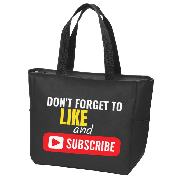 Like And Subscribe Vlogger Podcaster Influencer Zip Tote Bag
