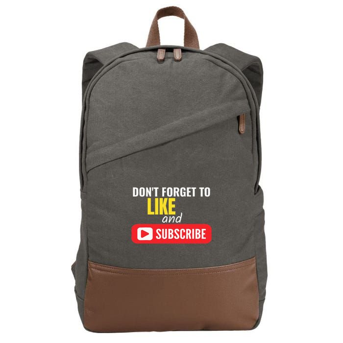 Like And Subscribe Vlogger Podcaster Influencer Cotton Canvas Backpack