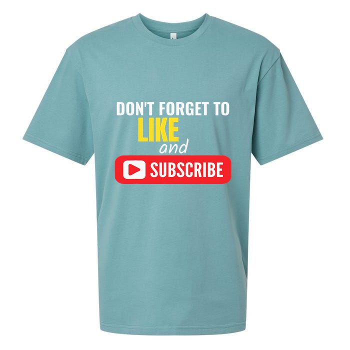 Like And Subscribe Vlogger Podcaster Influencer Sueded Cloud Jersey T-Shirt
