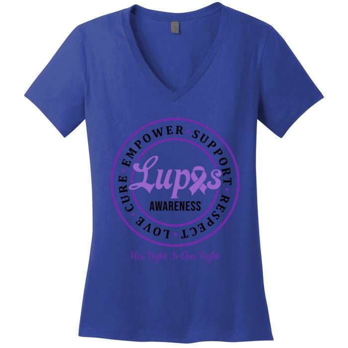 Lupus Awareness Support Team Gift Women's V-Neck T-Shirt