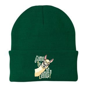 Llama Alpaca Spanish Joke Como Te Llamas Knit Cap Winter Beanie