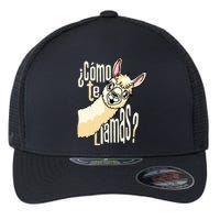 Llama Alpaca Spanish Joke Como Te Llamas Flexfit Unipanel Trucker Cap